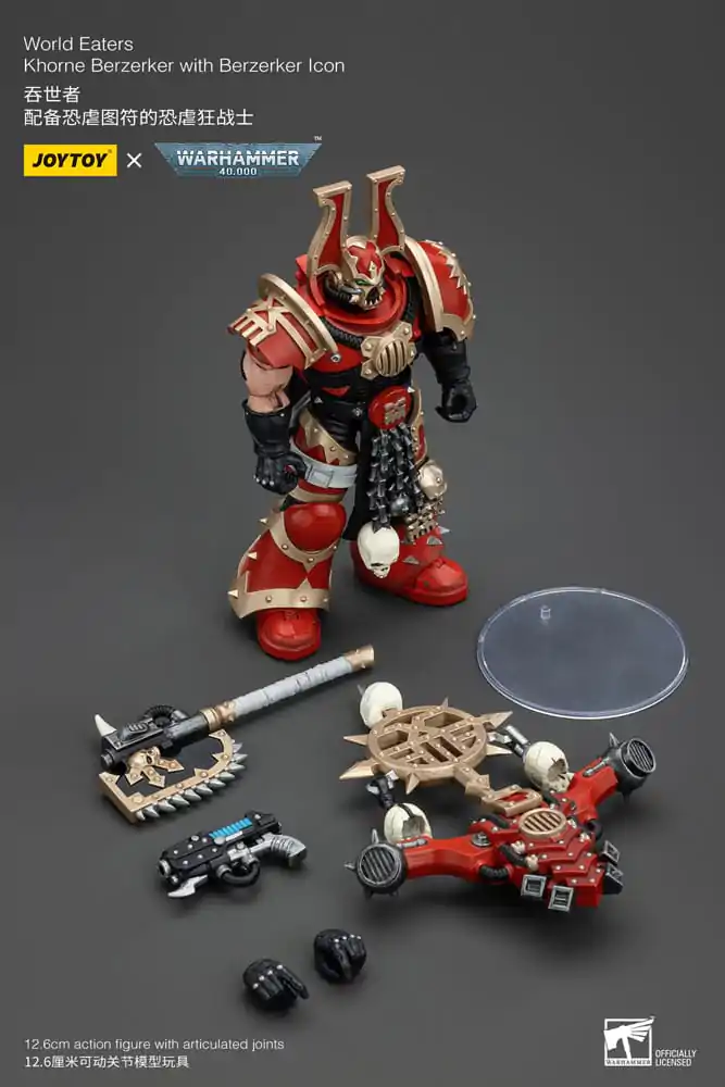 Warhammer 40k Akčná figúrka 1/18 World Eaters Khorne Berzerker with Berzerker lcon 13 cm termékfotó