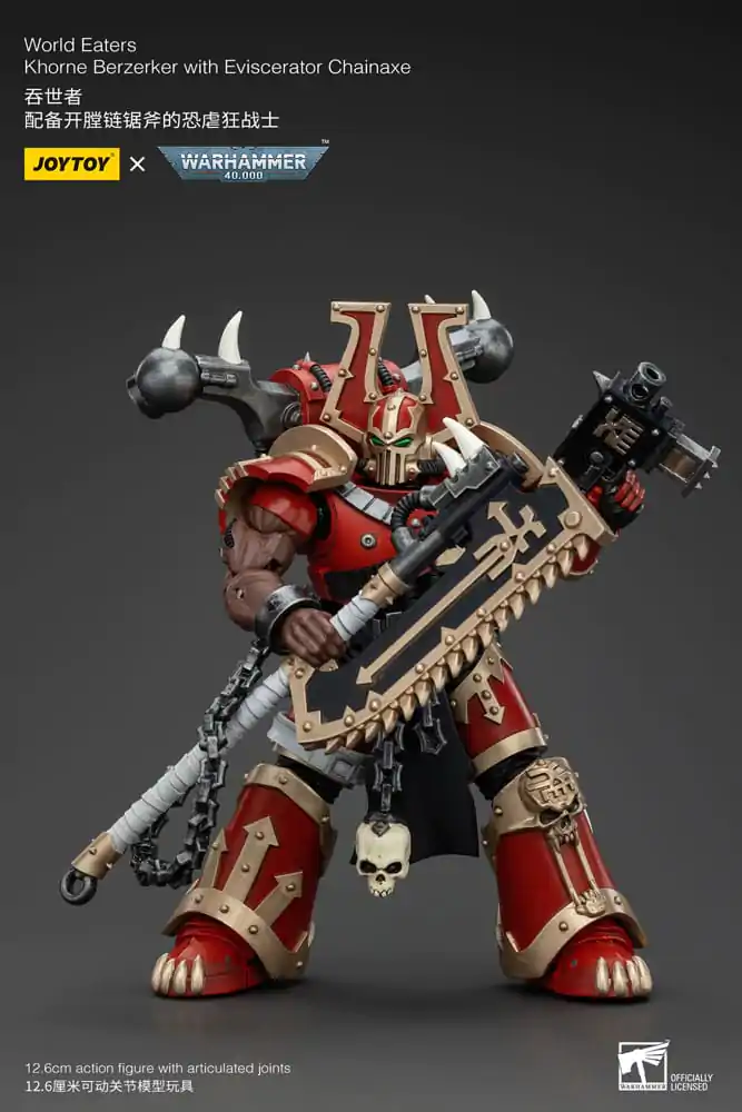 Warhammer 40k Akčná figúrka 1/18 World Eaters Khorne Berzerker s reťazovou sekerou Eviscerator 13 cm termékfotó