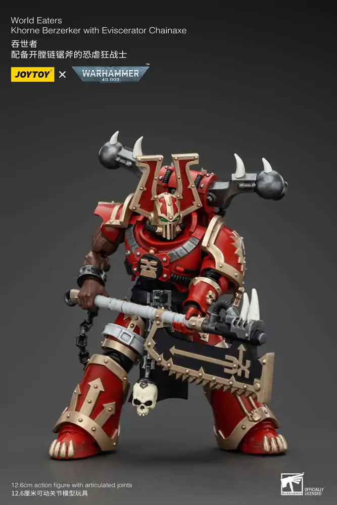 Warhammer 40k Akčná figúrka 1/18 World Eaters Khorne Berzerker s reťazovou sekerou Eviscerator 13 cm termékfotó