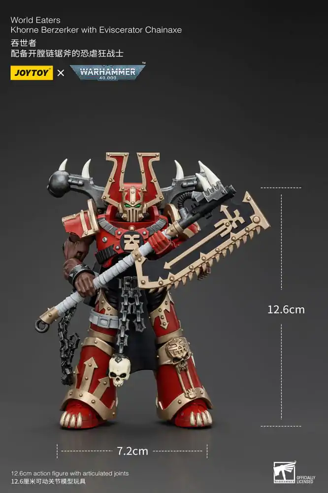 Warhammer 40k Akčná figúrka 1/18 World Eaters Khorne Berzerker s reťazovou sekerou Eviscerator 13 cm termékfotó