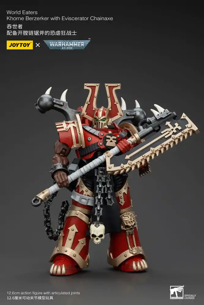 Warhammer 40k Akčná figúrka 1/18 World Eaters Khorne Berzerker s reťazovou sekerou Eviscerator 13 cm termékfotó