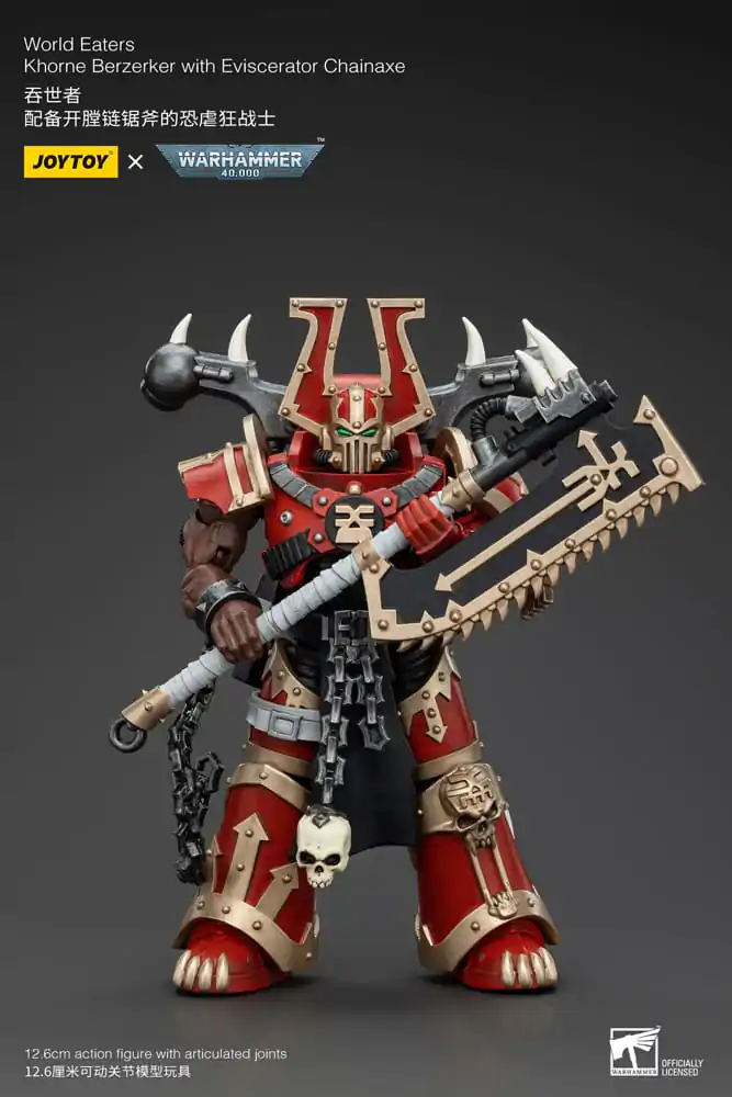 Warhammer 40k Akčná figúrka 1/18 World Eaters Khorne Berzerker s reťazovou sekerou Eviscerator 13 cm termékfotó