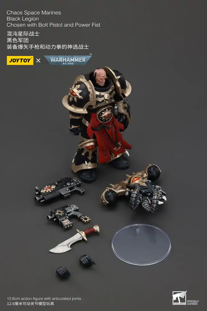 Warhammer 40k Akčná figúrka Chaos Space Marines Black Legion Chosen s Bolt Pistol a Power Fist 20 cm produktová fotografia