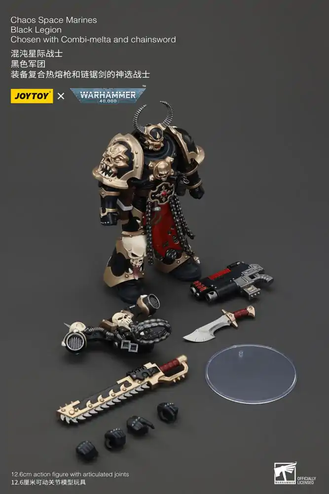 Akčná figúrka Warhammer 40k Chaos Space Marines Black Legion Chosen s Combi-melta a reťazovým mečom 20 cm produktová fotografia