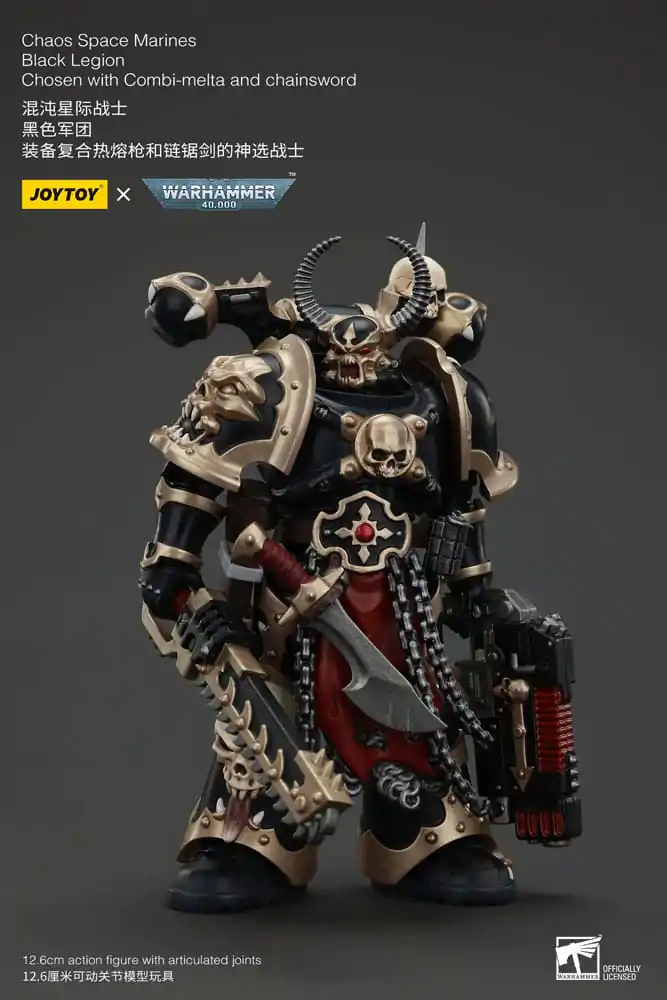 Akčná figúrka Warhammer 40k Chaos Space Marines Black Legion Chosen s Combi-melta a reťazovým mečom 20 cm produktová fotografia