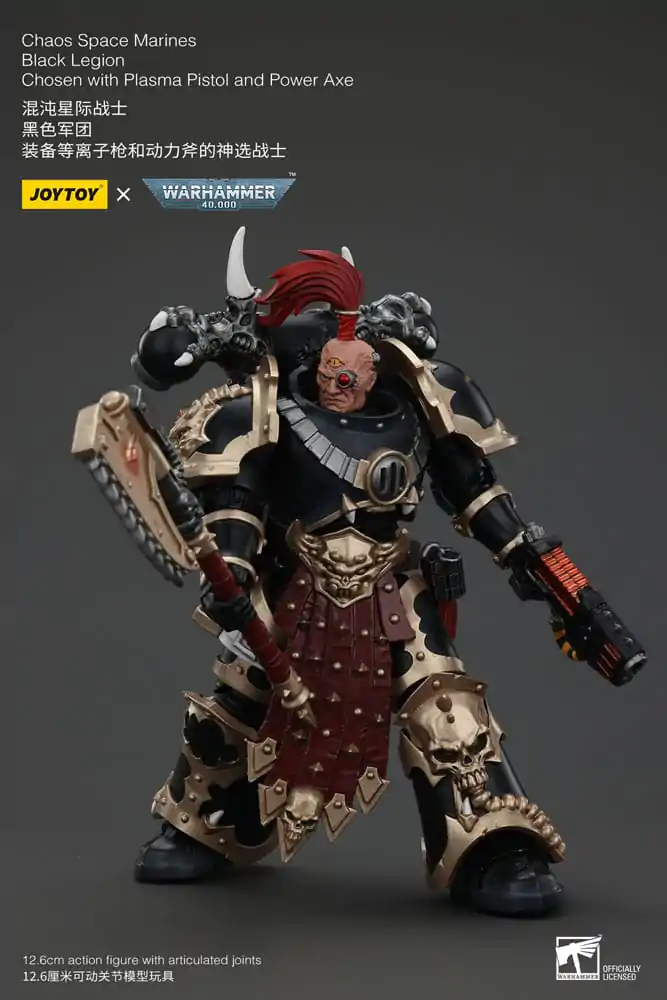 Warhammer 40k Akčná Figúrka Chaos Space Marines Black Legion Chosen s plazmovou pištoľou a silovou sekerou 20 cm produktová fotografia