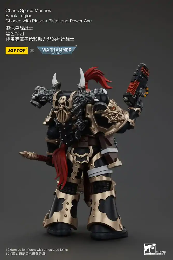 Warhammer 40k Akčná Figúrka Chaos Space Marines Black Legion Chosen s plazmovou pištoľou a silovou sekerou 20 cm produktová fotografia