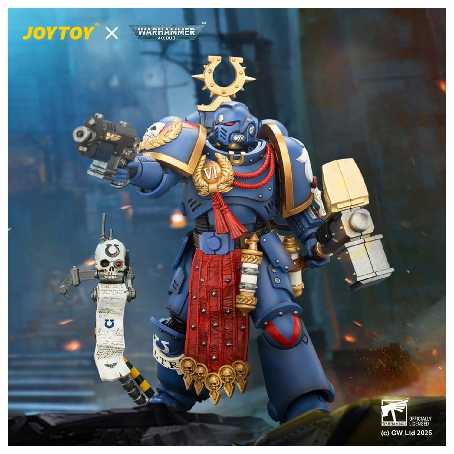 Warhammer akčná figúrka Ultramarines Ferren Areios 12 cm produktová fotografia