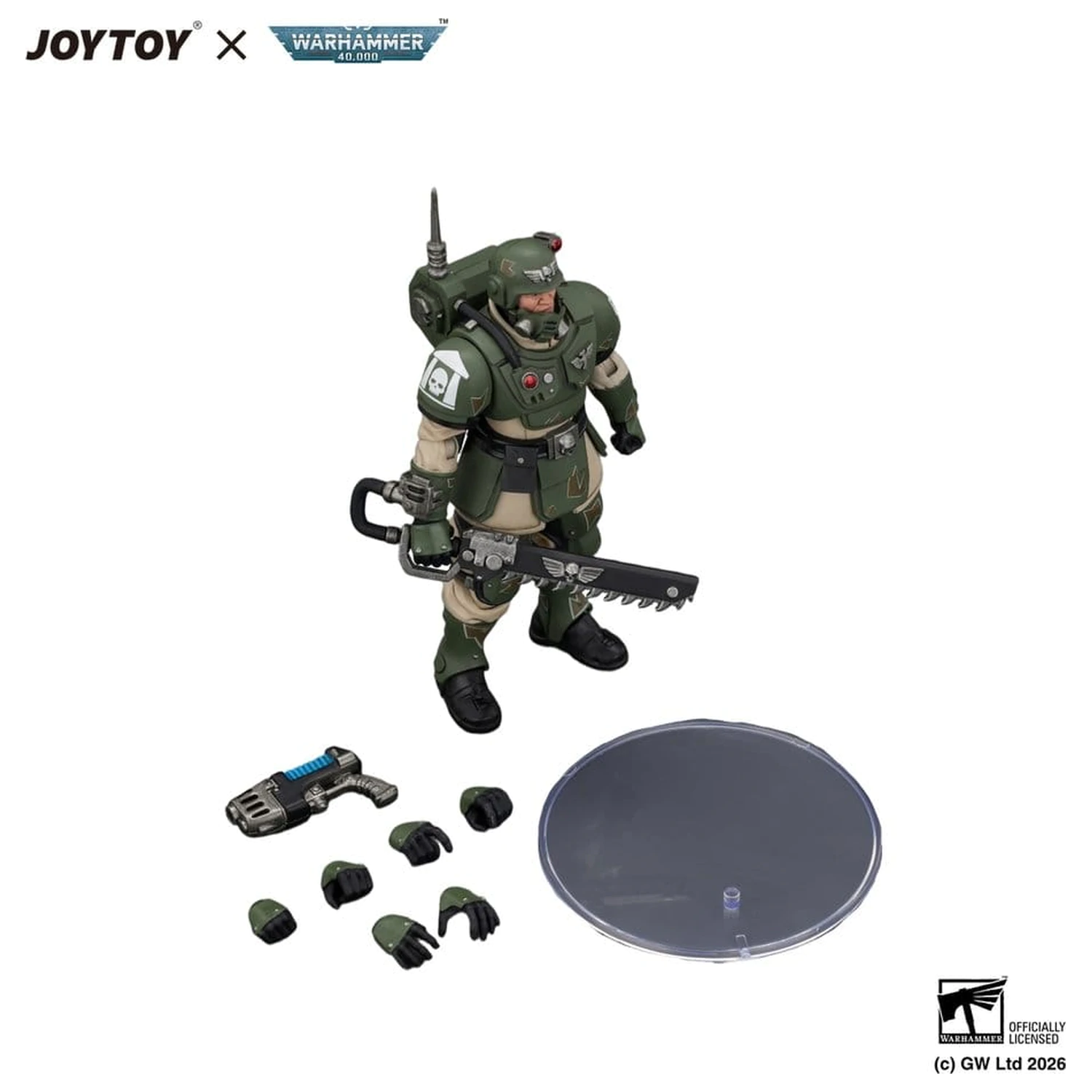 Akčná figúrka Warhammer Astra Militarum Kasrkin 1 s reťazovou mečou a plazmovou pištoľou produktová fotografia
