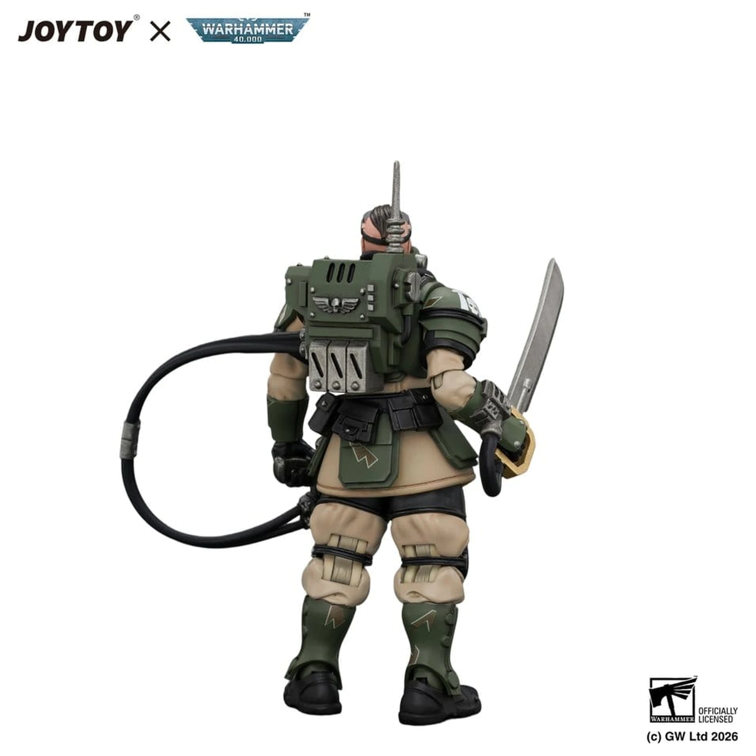 Warhammer akčná figúrka Astra Militarum Kasrkin 7 s Hot-shot Laspistol a Power Sword produktová fotografia