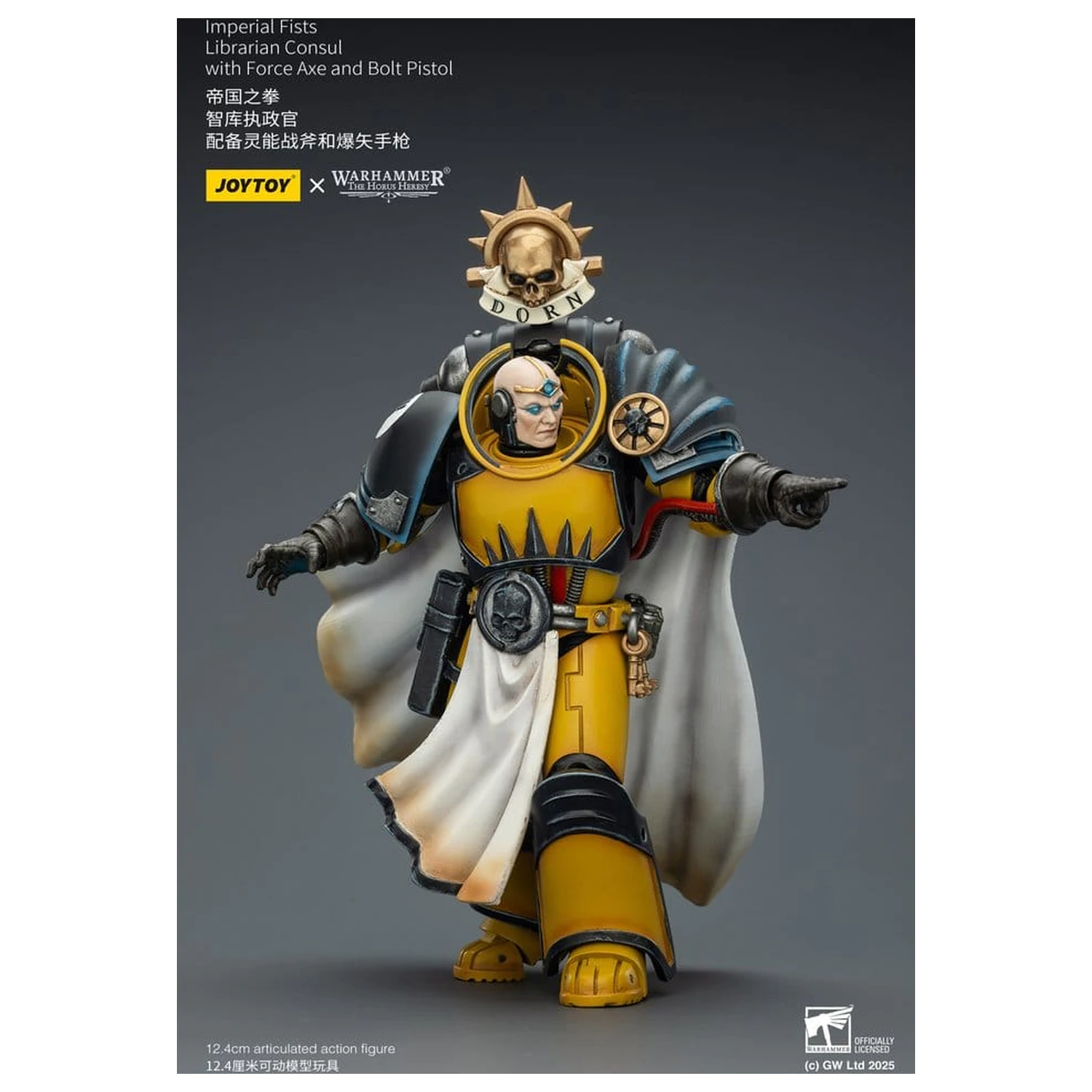 Warhammer Imperial Fists Action Figure Librarian Consul s Force Axe a Bolt Pistol 12 cm produktová fotografia