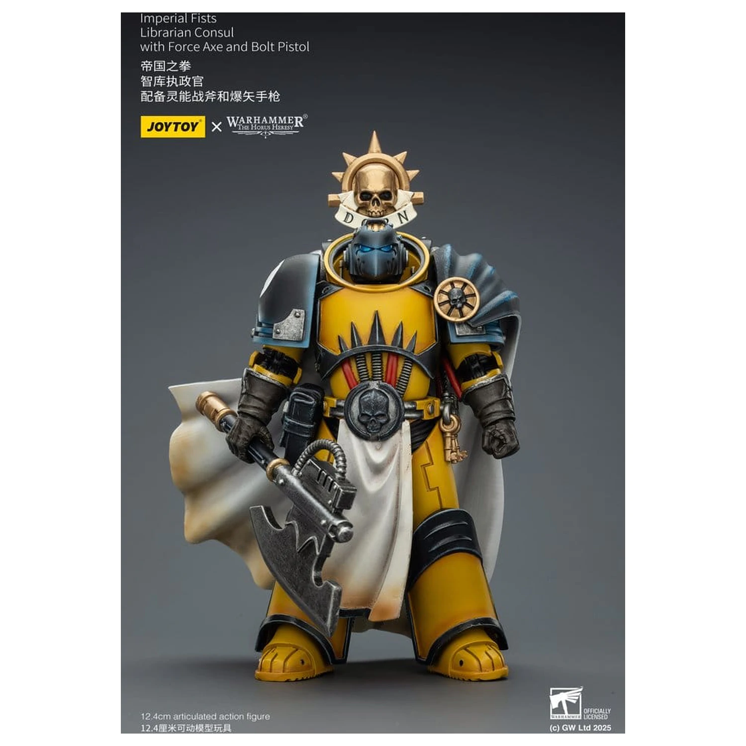 Warhammer Imperial Fists Action Figure Librarian Consul s Force Axe a Bolt Pistol 12 cm produktová fotografia