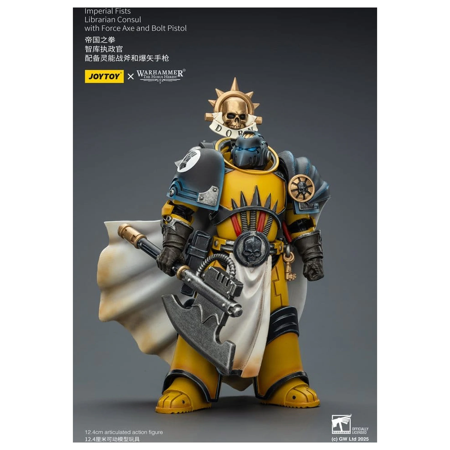 Warhammer Imperial Fists Action Figure Librarian Consul s Force Axe a Bolt Pistol 12 cm produktová fotografia