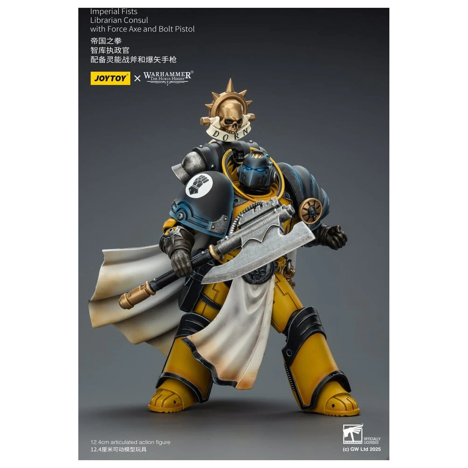 Warhammer Imperial Fists Action Figure Librarian Consul s Force Axe a Bolt Pistol 12 cm produktová fotografia