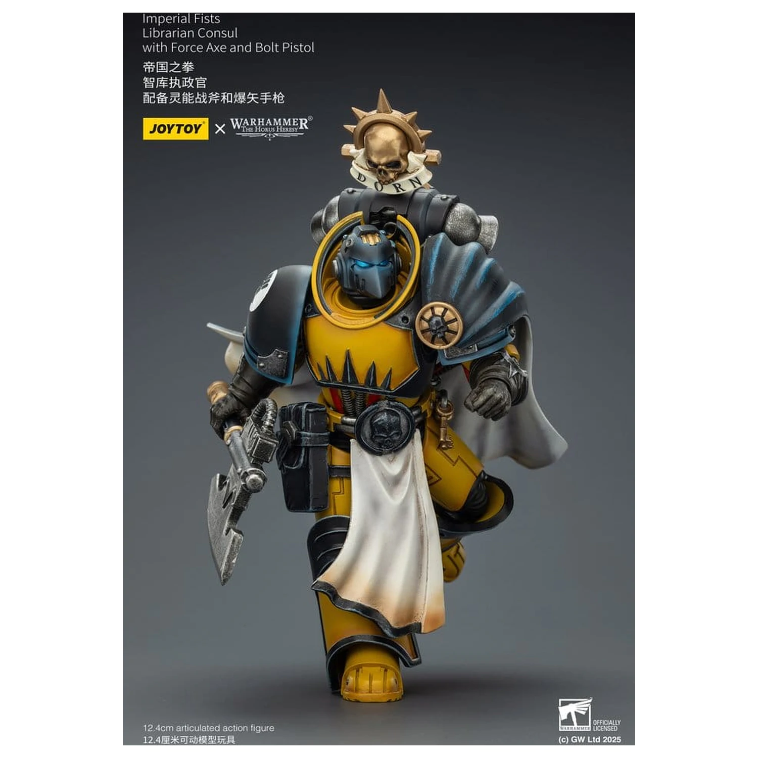 Warhammer Imperial Fists Action Figure Librarian Consul s Force Axe a Bolt Pistol 12 cm produktová fotografia