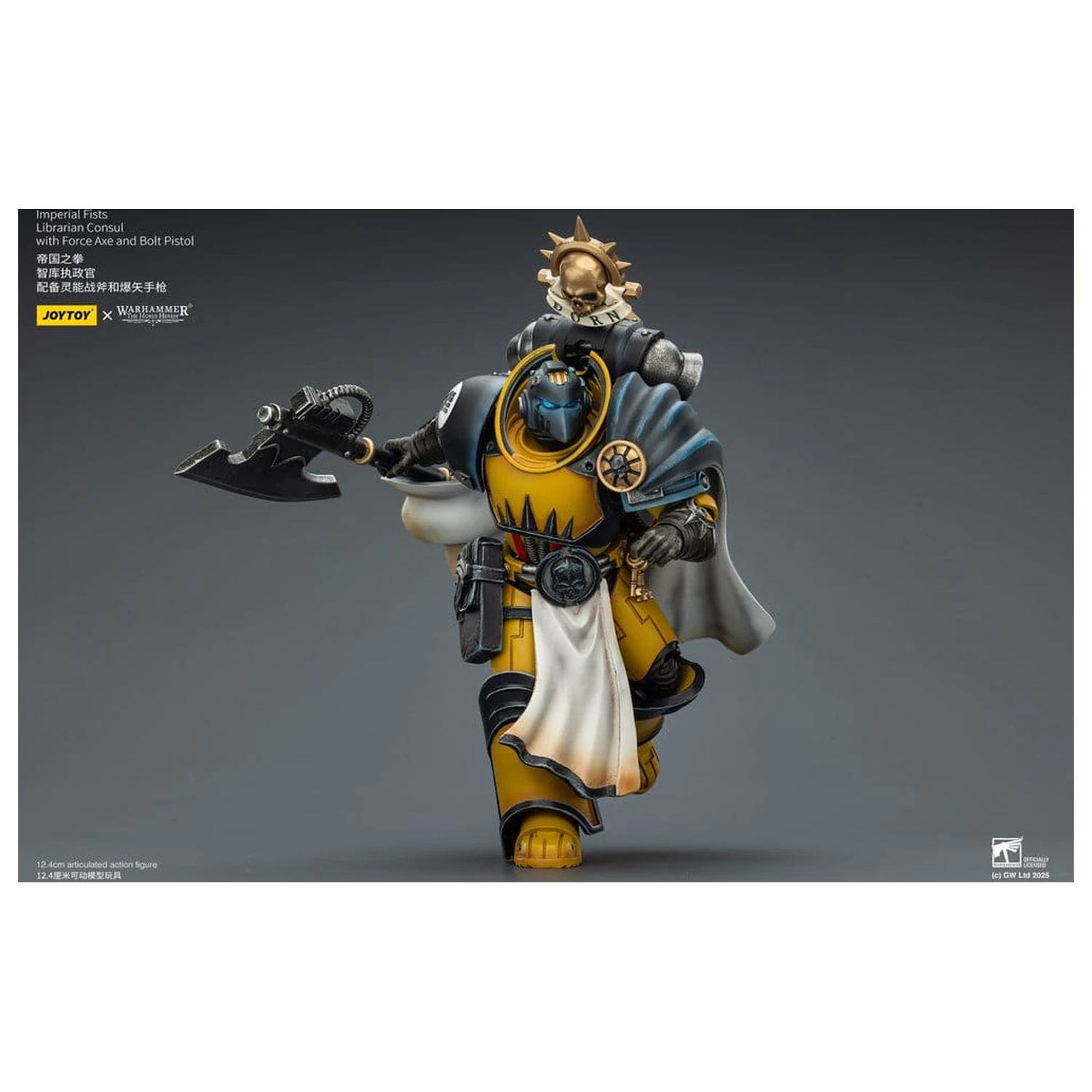Warhammer Imperial Fists Action Figure Librarian Consul s Force Axe a Bolt Pistol 12 cm produktová fotografia