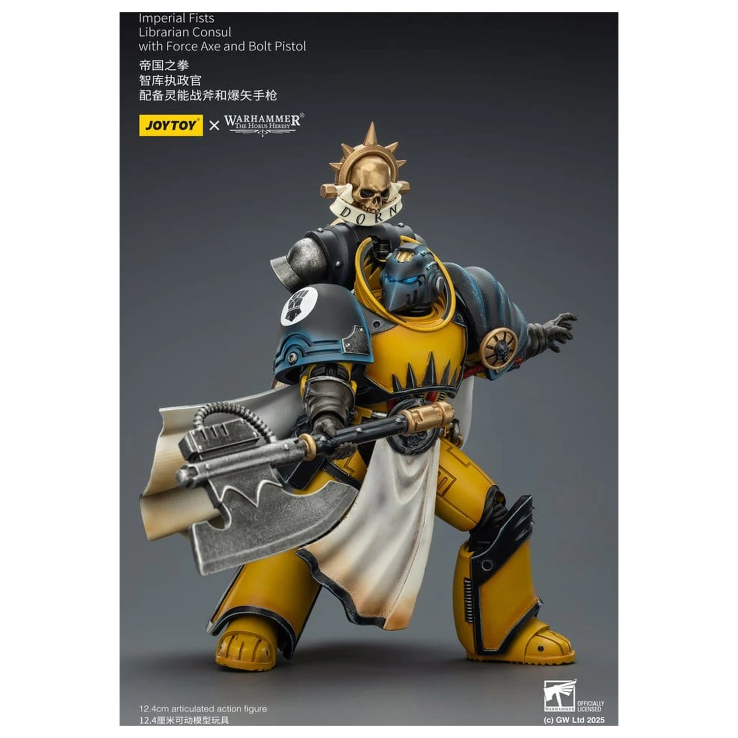 Warhammer Imperial Fists Action Figure Librarian Consul s Force Axe a Bolt Pistol 12 cm produktová fotografia