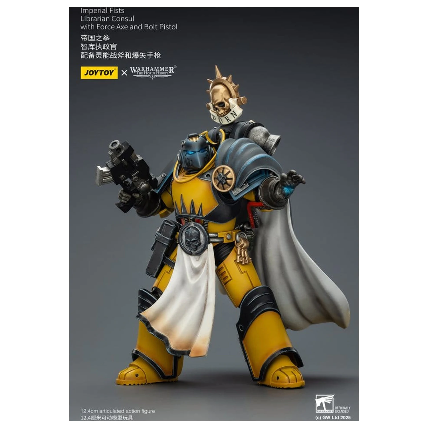 Warhammer Imperial Fists Action Figure Librarian Consul s Force Axe a Bolt Pistol 12 cm produktová fotografia