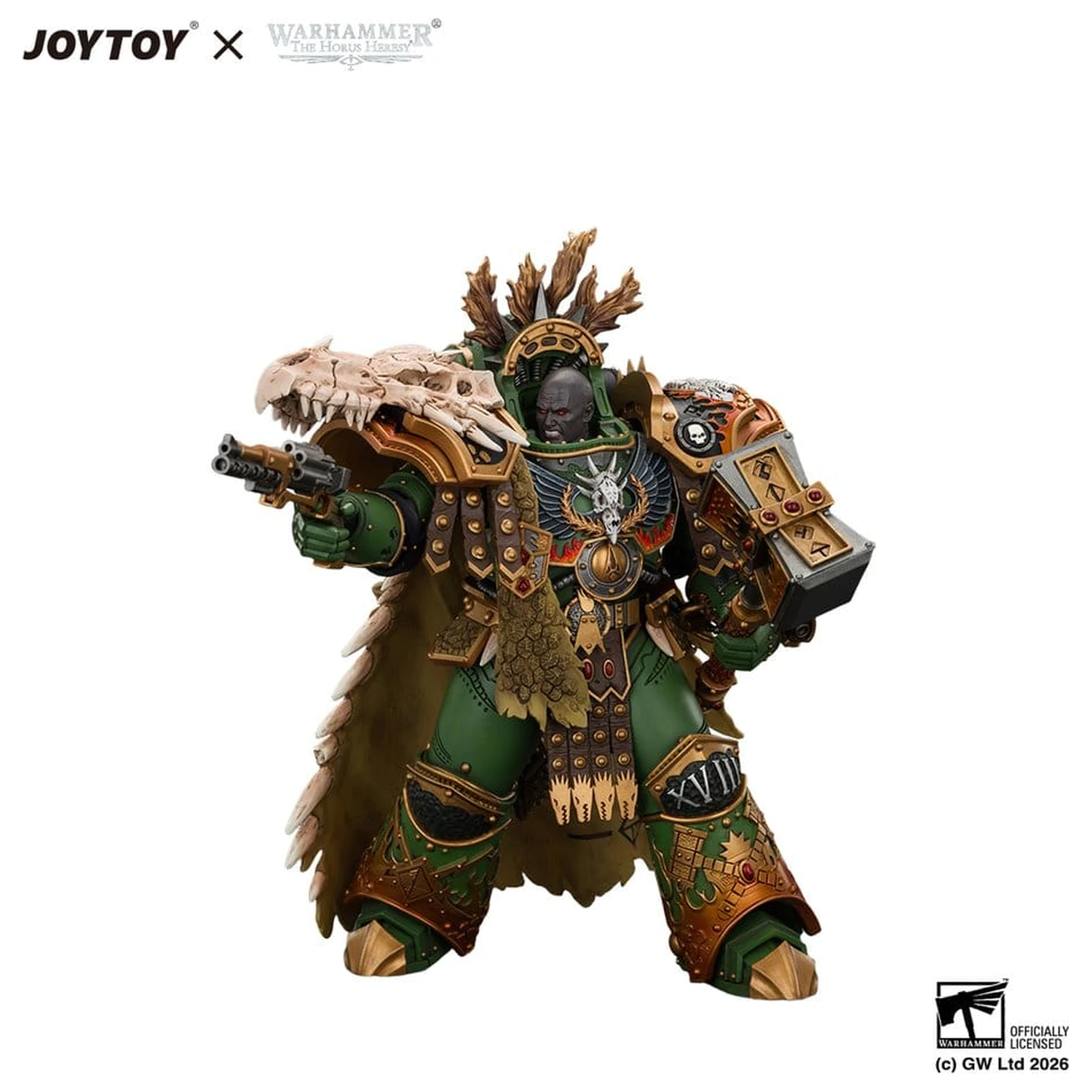 Warhammer akčná figúrka Salamanders Vulkan, Primarch of the XVIIIth Legion 21 cm produktová fotografia