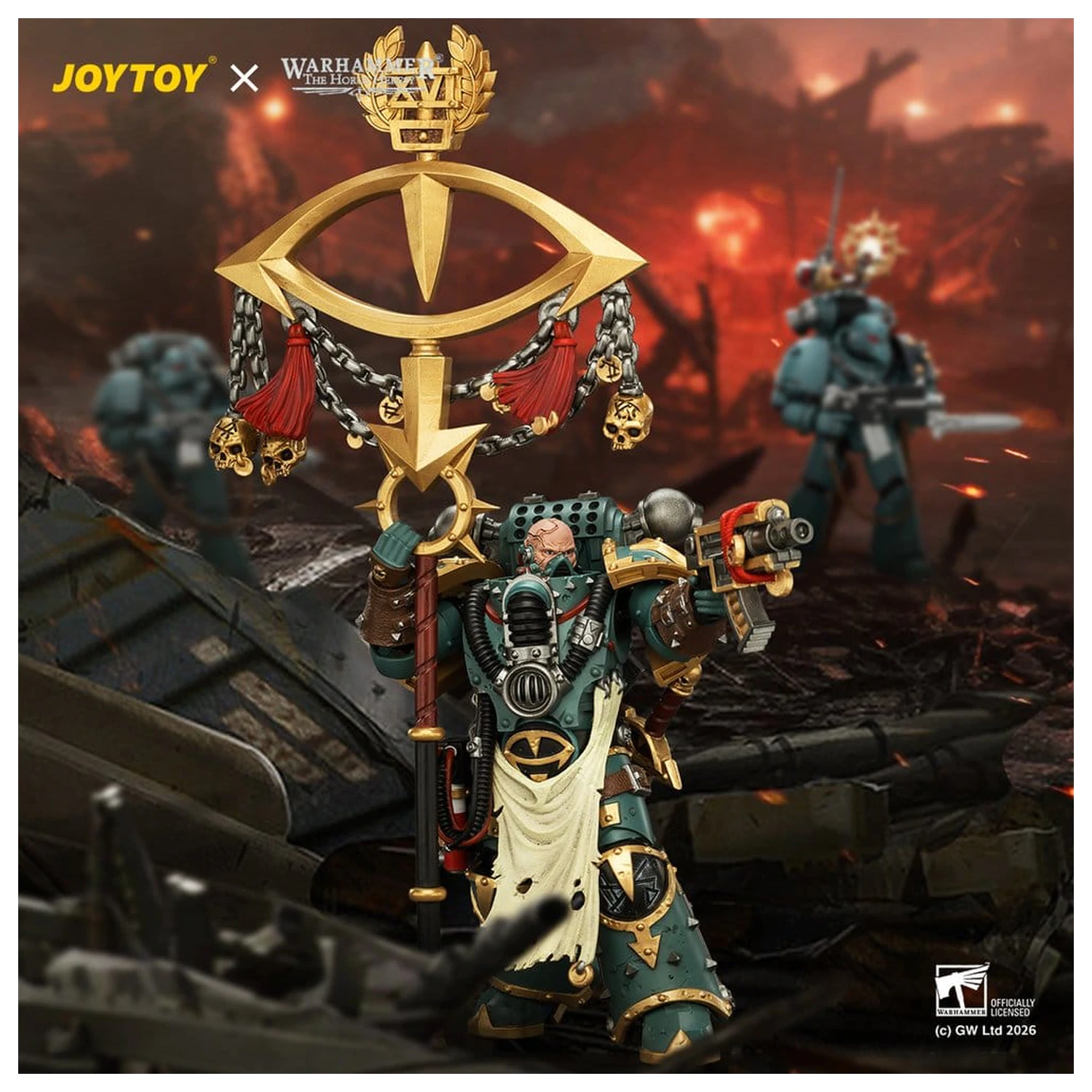 Warhammer Action Figure Sons of Horus Maloghurst the Twisted, the Warmaster's Equerry 13 cm produktová fotografia