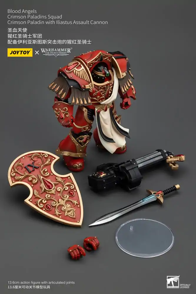 Warhammer The Horus Heresy Akčná figúrka 1/18 Blood Angels Crimson Paladins Squad Crimson Paladin s útočnou zbraňou Iliastus 14 cm termékfotó