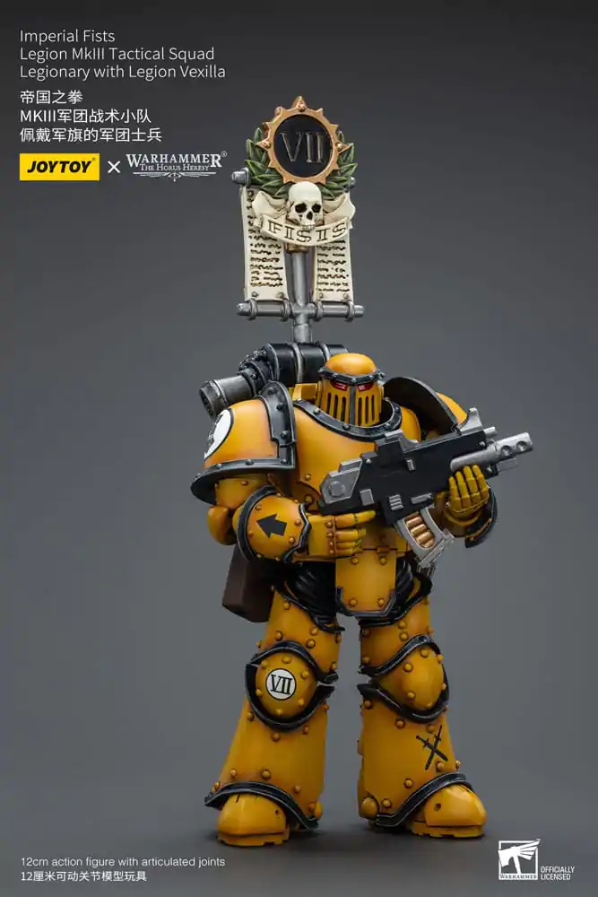 Warhammer The Horus Heresy Akčná figúrka 1/18 Imperial Fists Legion MkIII Tactical Squad Legionary with Legion Vexilla 12 cm termékfotó