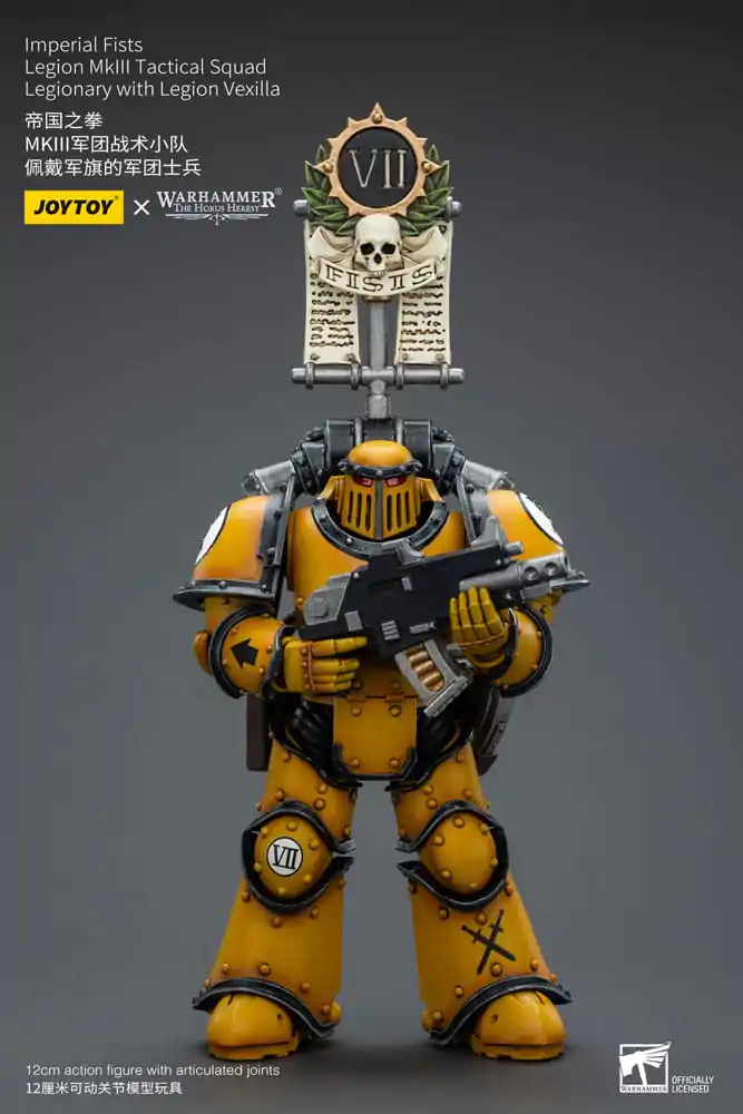 Warhammer The Horus Heresy Akčná figúrka 1/18 Imperial Fists Legion MkIII Tactical Squad Legionary with Legion Vexilla 12 cm termékfotó