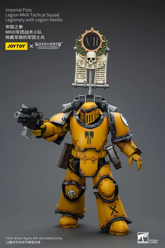 Warhammer The Horus Heresy Akčná figúrka 1/18 Imperial Fists Legion MkIII Tactical Squad Legionary with Legion Vexilla 12 cm termékfotó