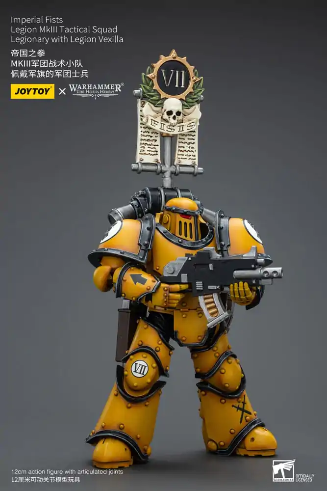 Warhammer The Horus Heresy Akčná figúrka 1/18 Imperial Fists Legion MkIII Tactical Squad Legionary with Legion Vexilla 12 cm termékfotó