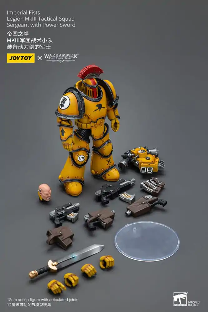 Warhammer The Horus Heresy Akčná figúrka 1/18 Imperial Fists Legion MkIII Tactical Squad Sergeant s Power Sword 12 cm produktová fotografia