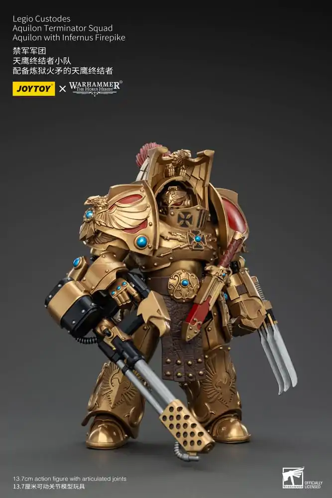 Warhammer The Horus Heresy Akčná figúrka 1/18 Legio Custodes Aquilon Terminator Squad Aquilon s Infernus Firepike 14 cm produktová fotografia