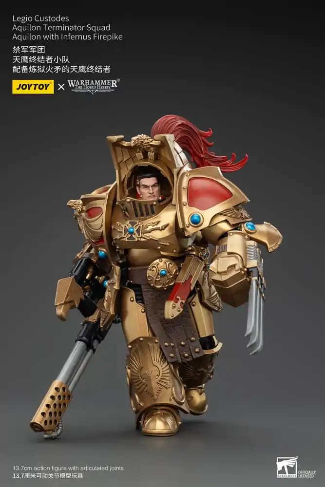 Warhammer The Horus Heresy Akčná figúrka 1/18 Legio Custodes Aquilon Terminator Squad Aquilon s Infernus Firepike 14 cm produktová fotografia