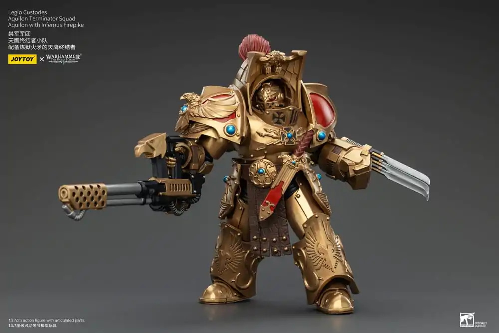 Warhammer The Horus Heresy Akčná figúrka 1/18 Legio Custodes Aquilon Terminator Squad Aquilon s Infernus Firepike 14 cm produktová fotografia