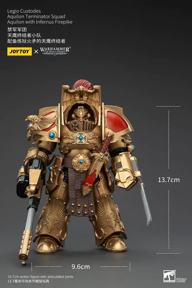 Warhammer The Horus Heresy Akčná figúrka 1/18 Legio Custodes Aquilon Terminator Squad Aquilon s Infernus Firepike 14 cm produktová fotografia