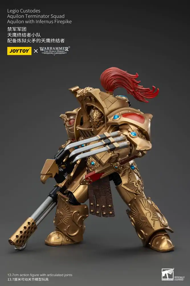 Warhammer The Horus Heresy Akčná figúrka 1/18 Legio Custodes Aquilon Terminator Squad Aquilon s Infernus Firepike 14 cm produktová fotografia