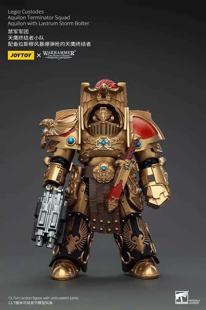 Warhammer The Horus Heresy Akčná figúrka 1/18 Legio Custodes Aquilon Terminator Squad Aquilon s Lastrum Storm Bolter 14 cm produktová fotografia