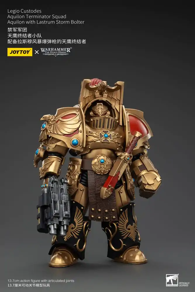 Warhammer The Horus Heresy Akčná figúrka 1/18 Legio Custodes Aquilon Terminator Squad Aquilon s Lastrum Storm Bolter 14 cm produktová fotografia