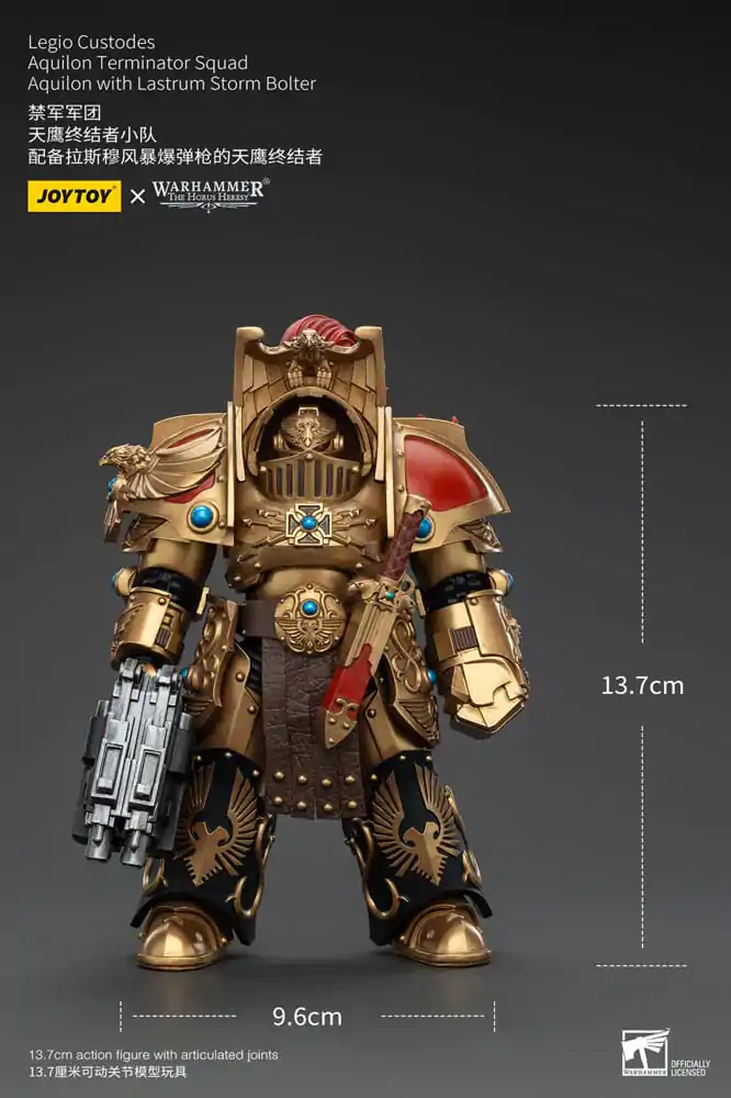 Warhammer The Horus Heresy Akčná figúrka 1/18 Legio Custodes Aquilon Terminator Squad Aquilon s Lastrum Storm Bolter 14 cm produktová fotografia