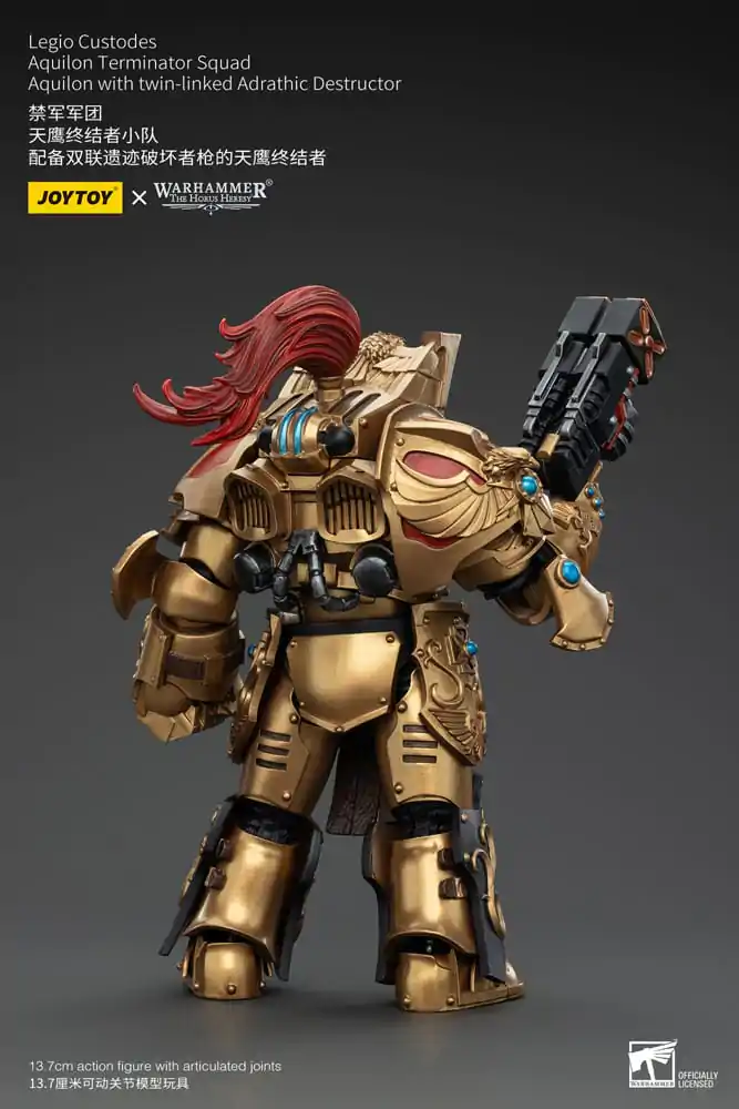 Warhammer The Horus Heresy Akčná figúrka 1/18 Legio Custodes Aquilon Terminator Squad Aquilon with twin-linked Adrathic Destructor 14 cm produktová fotografia