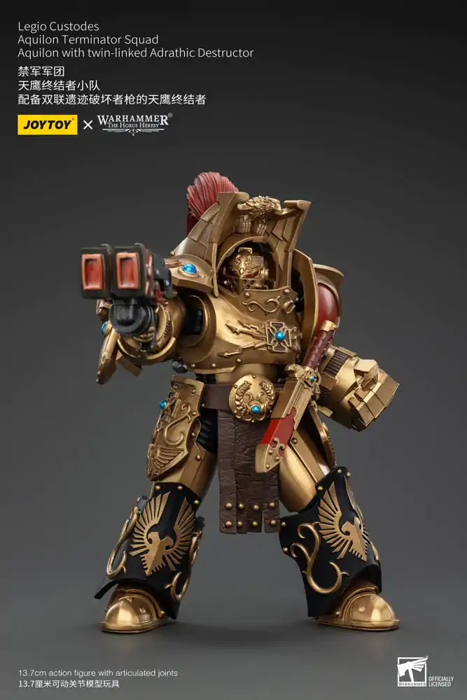 Warhammer The Horus Heresy Akčná figúrka 1/18 Legio Custodes Aquilon Terminator Squad Aquilon with twin-linked Adrathic Destructor 14 cm produktová fotografia