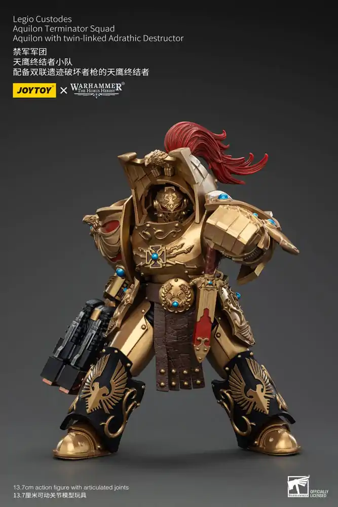 Warhammer The Horus Heresy Akčná figúrka 1/18 Legio Custodes Aquilon Terminator Squad Aquilon with twin-linked Adrathic Destructor 14 cm produktová fotografia