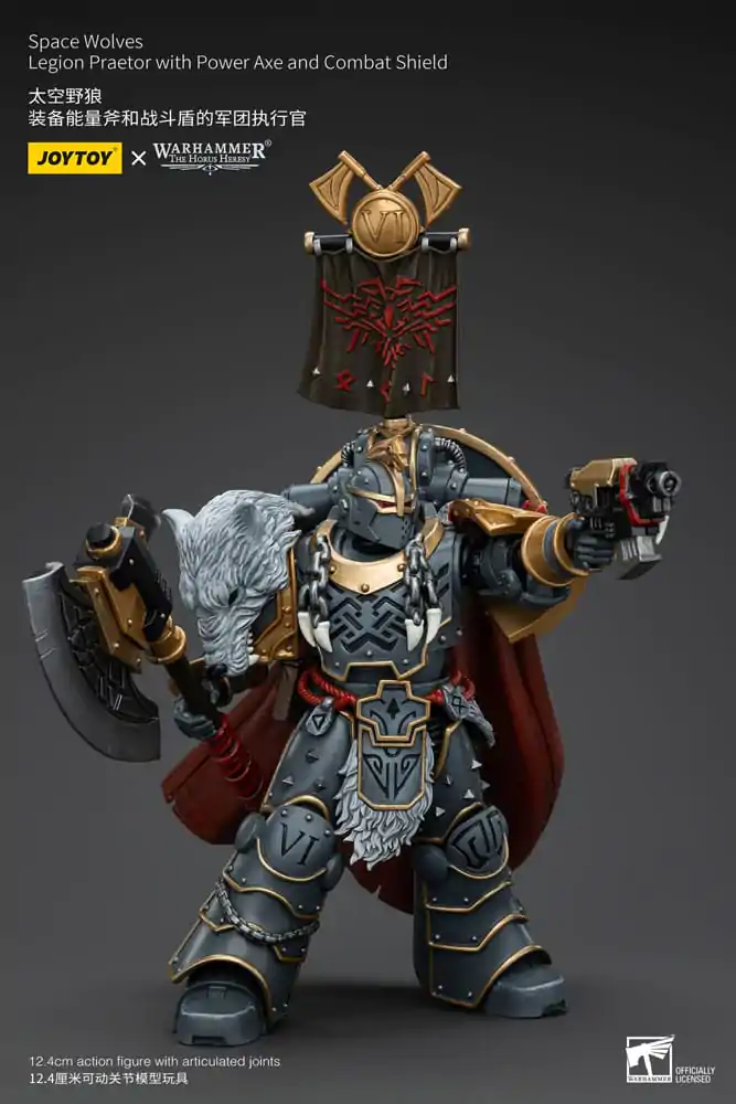 Warhammer The Horus Heresy akčná figúrka 1/18 Space Wolves Legion Praetor with Power Axe and Combat Shield 12 cm termékfotó