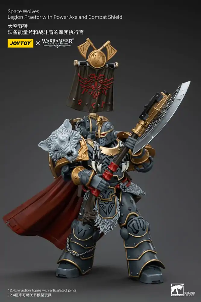 Warhammer The Horus Heresy akčná figúrka 1/18 Space Wolves Legion Praetor with Power Axe and Combat Shield 12 cm termékfotó