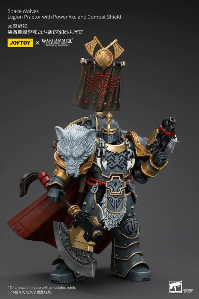 Warhammer The Horus Heresy akčná figúrka 1/18 Space Wolves Legion Praetor with Power Axe and Combat Shield 12 cm termékfotó