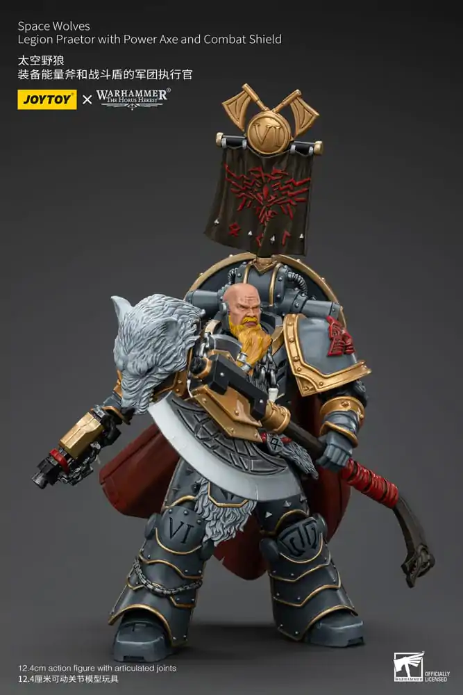 Warhammer The Horus Heresy akčná figúrka 1/18 Space Wolves Legion Praetor with Power Axe and Combat Shield 12 cm termékfotó