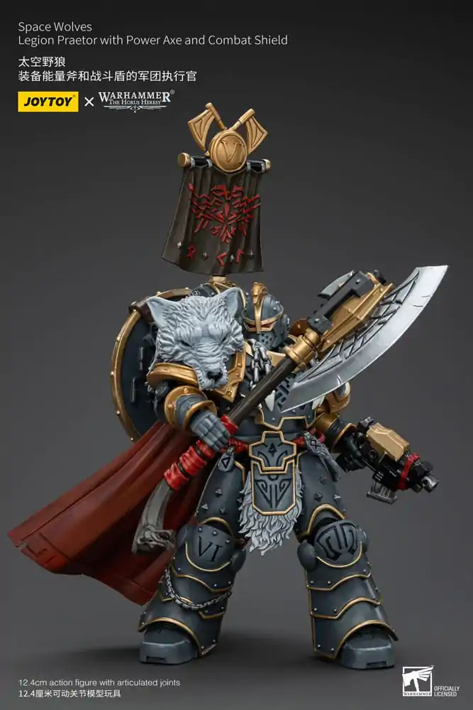 Warhammer The Horus Heresy akčná figúrka 1/18 Space Wolves Legion Praetor with Power Axe and Combat Shield 12 cm termékfotó