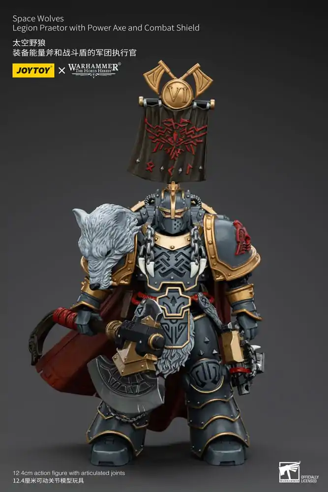 Warhammer The Horus Heresy akčná figúrka 1/18 Space Wolves Legion Praetor with Power Axe and Combat Shield 12 cm termékfotó