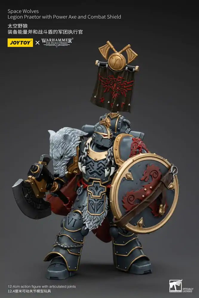 Warhammer The Horus Heresy akčná figúrka 1/18 Space Wolves Legion Praetor with Power Axe and Combat Shield 12 cm termékfotó