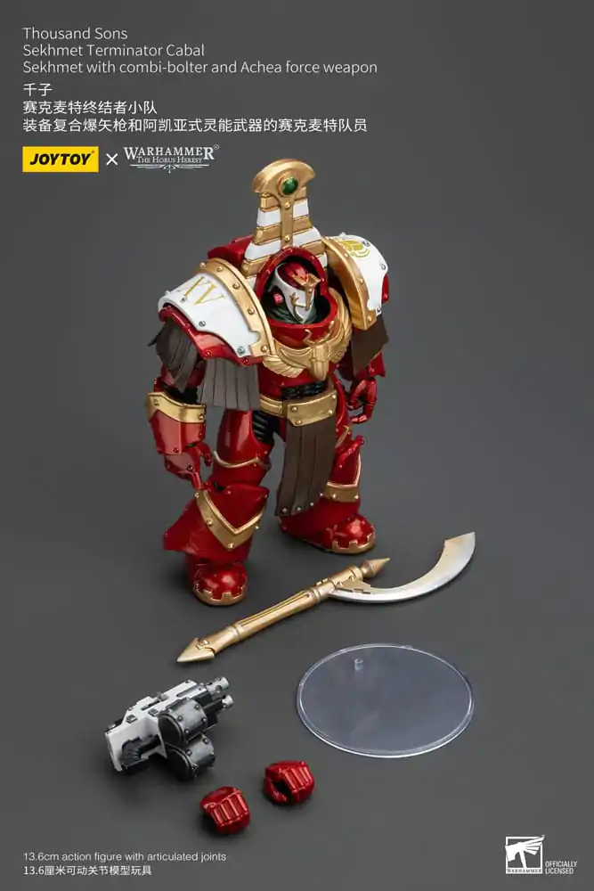 Warhammer The Horus Heresy akčná figúrka 1/18 Thousand Sons Sekhmet Terminátor Kabala Sekhmet s Combi-Bolter-om a Achea Force Weapon fegyverrel 14 cm termékfotó