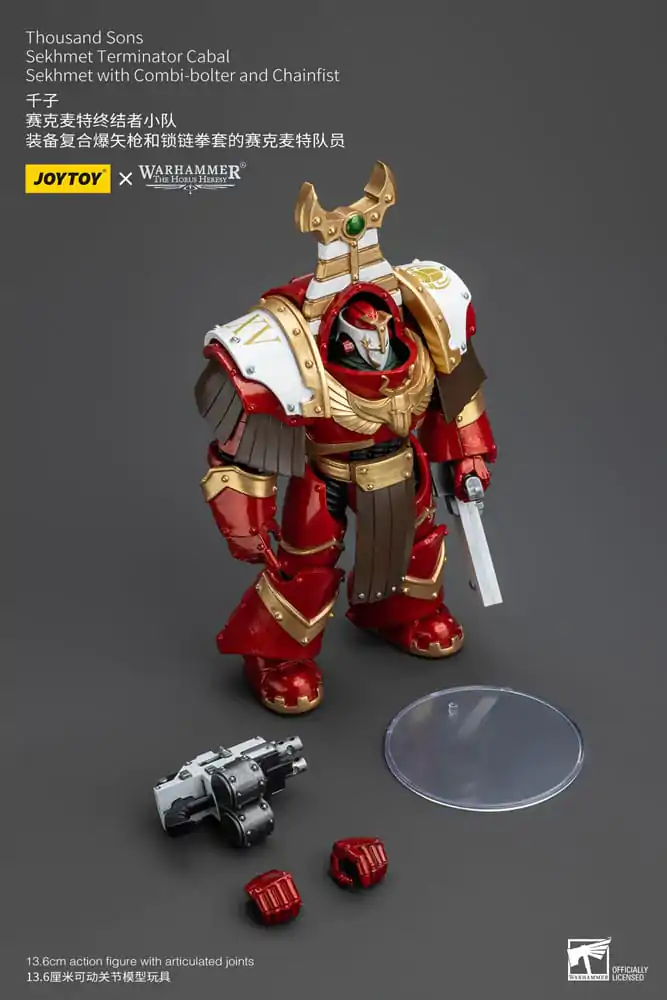 Warhammer The Horus Heresy Akčná figúrka 1/18 Thousand Sons Sekhmet Terminator Cabal Sekhmet s Combi-Bolterom a reťazovou päsťou 14 cm termékfotó